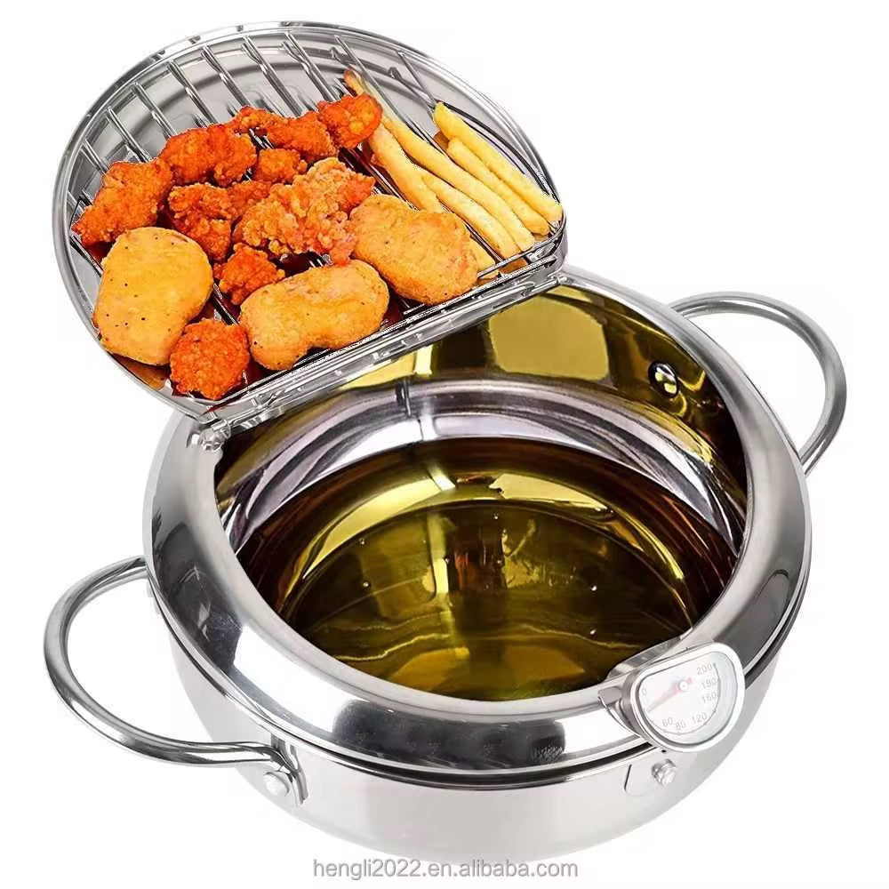 Olla De Freír Japonesa En Acero Inoxidable Termómetro