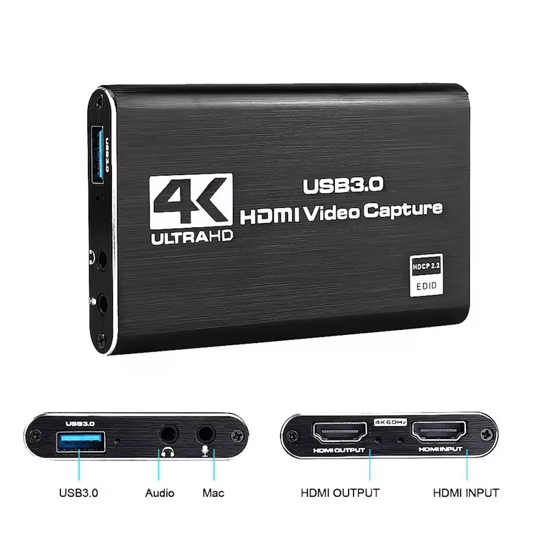 Capturadora De Video Audio Mic Usb 3.0 4k Ultr Hd