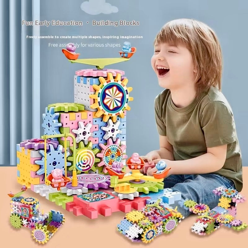 Juego de Construcción Infantil con Engranajes 263 Piezas