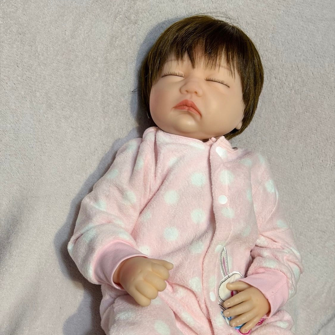 Muñeca Reborn Realista Durmiendo 55 cm Vinilo Suave con Chupete