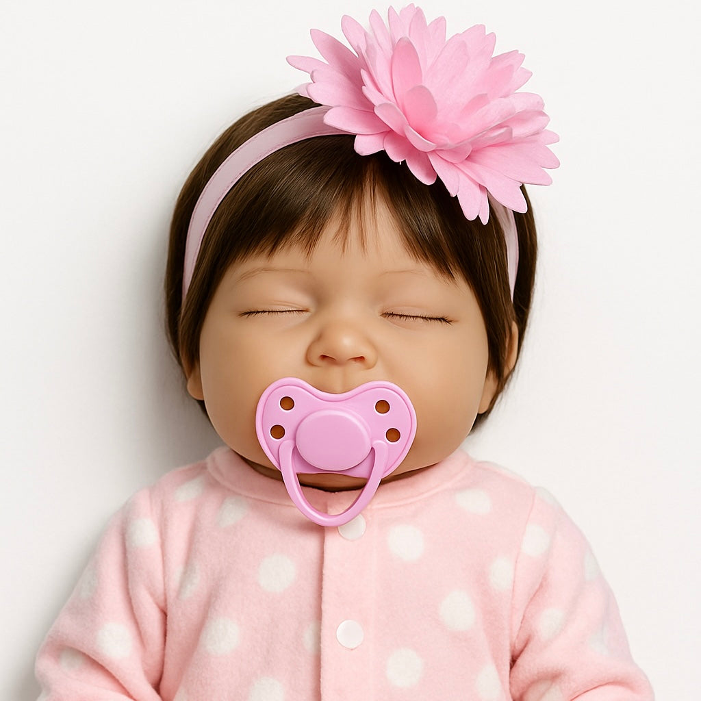 Muñeca Reborn Realista Durmiendo 55 cm Vinilo Suave con Chupete